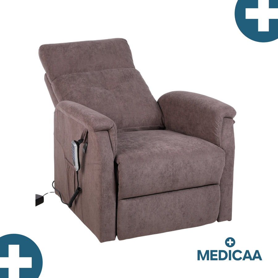 Fauteuil relax releveur 5 fonctions (4 moteurs) – Raymond – Marron