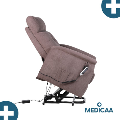 Fauteuil relax releveur 5 fonctions (4 moteurs) – Raymond – Marron