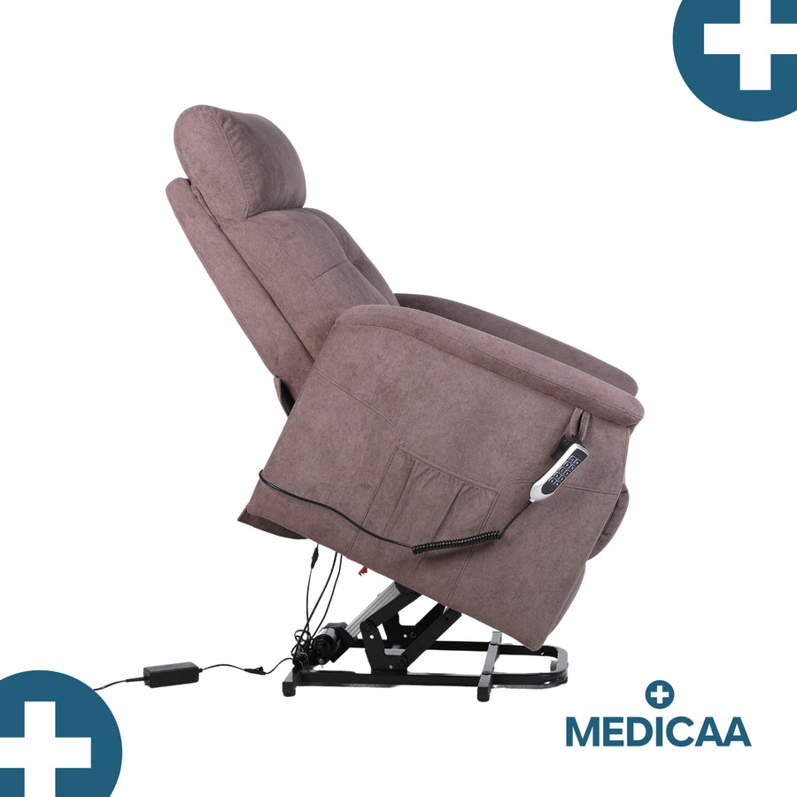 Fauteuil relax releveur 5 fonctions (4 moteurs) – Raymond – Marron