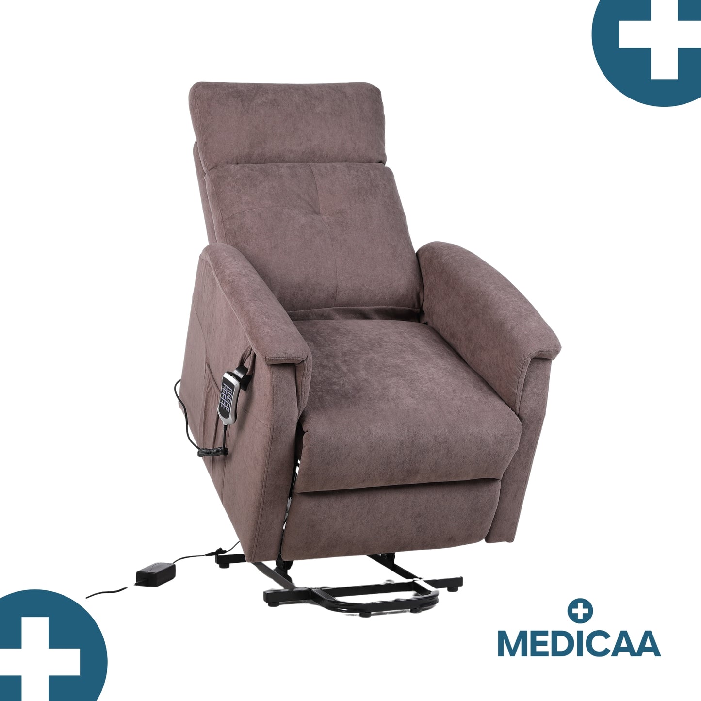Fauteuil relax releveur 5 fonctions (4 moteurs) – Raymond – Marron