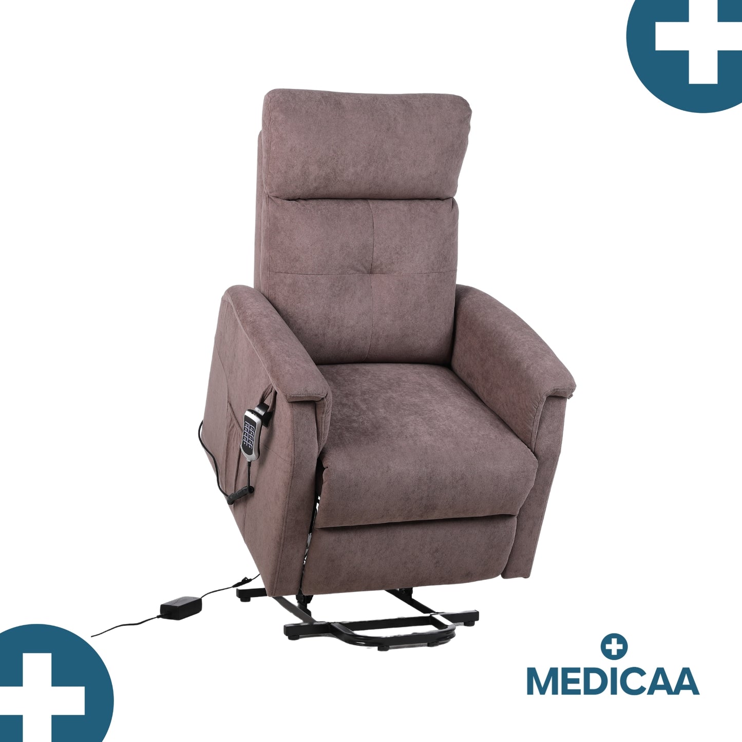 Fauteuil relax releveur 5 fonctions (4 moteurs) – Raymond – Marron