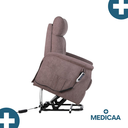 Fauteuil relax releveur 5 fonctions (4 moteurs) – Raymond – Marron