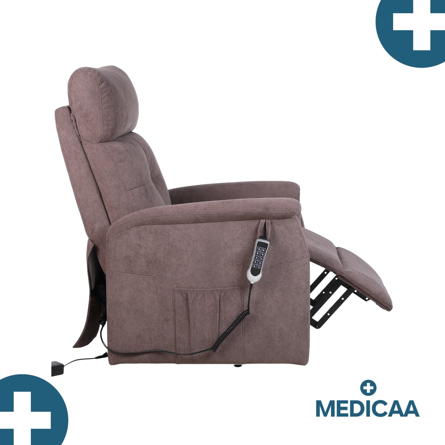 Fauteuil relax releveur 5 fonctions (4 moteurs) – Raymond – Marron