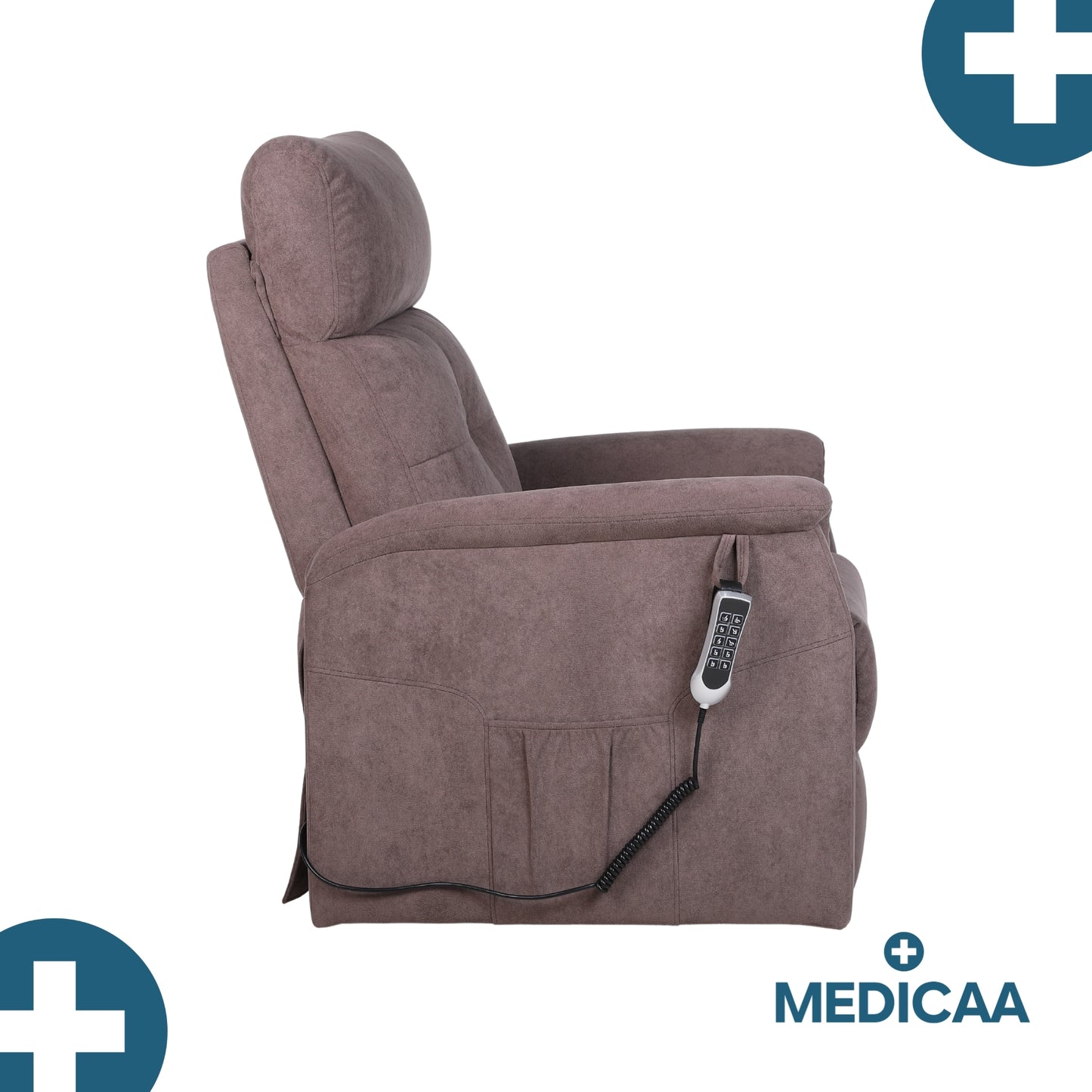Fauteuil relax releveur 5 fonctions (4 moteurs) – Raymond – Marron
