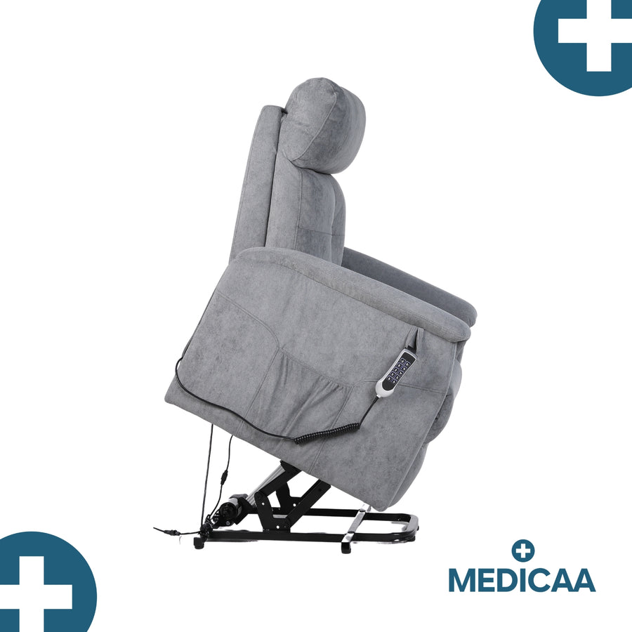 Fauteuil relax releveur 5 fonctions (4 moteurs) – Raymond – Gris