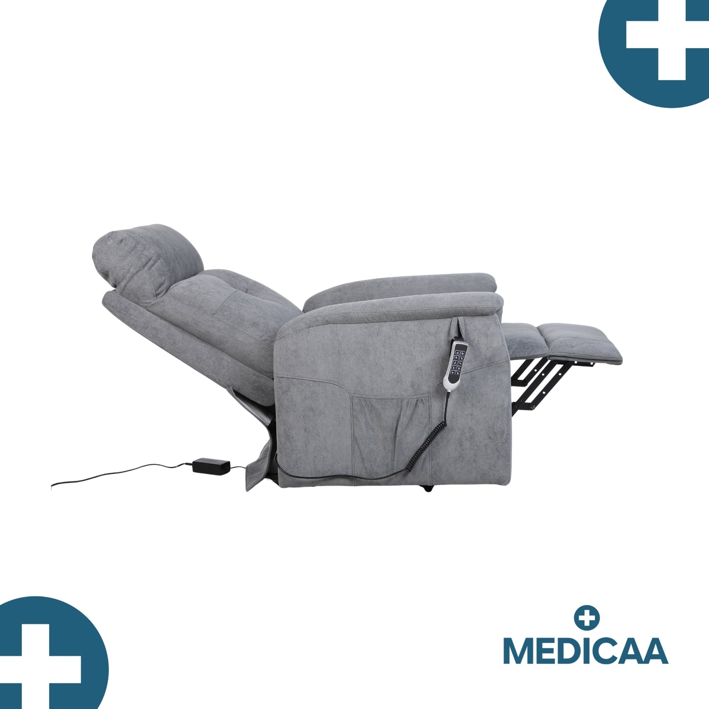 Fauteuil relax releveur 5 fonctions (4 moteurs) – Raymond – Gris
