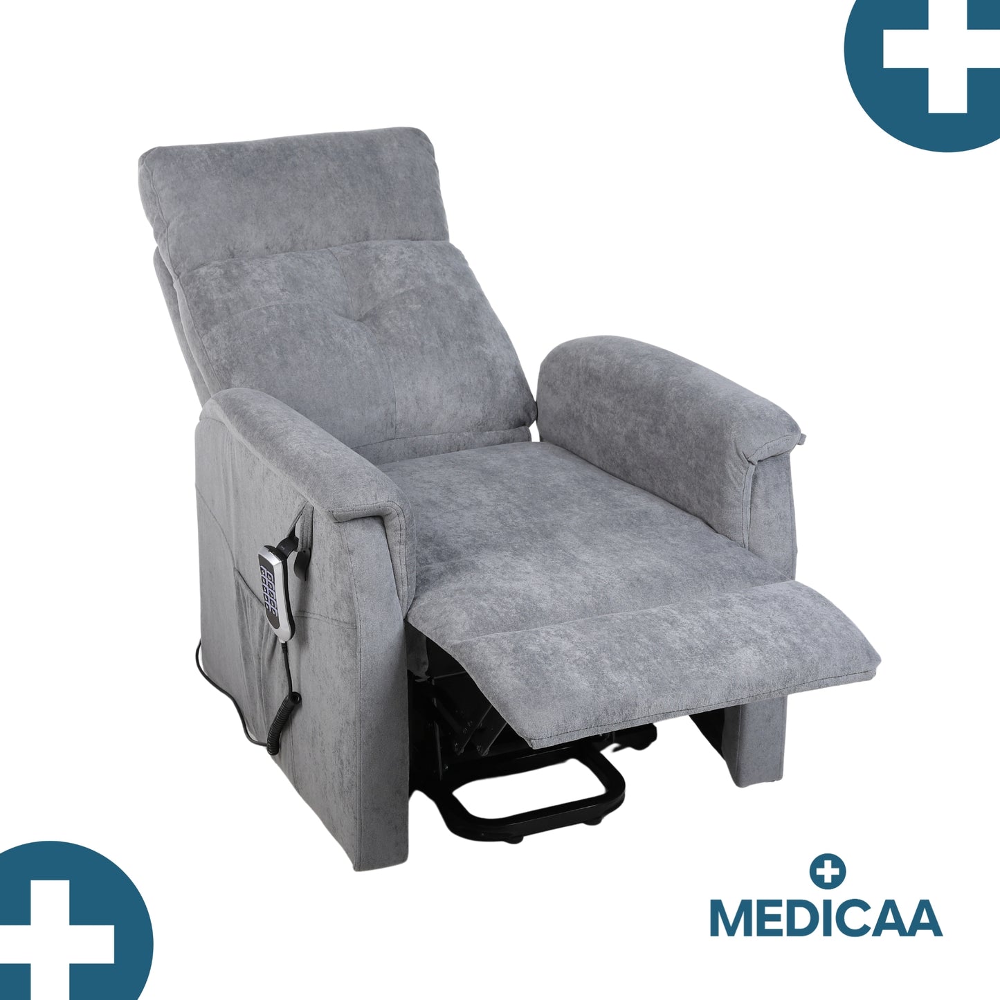 Fauteuil relax releveur 5 fonctions (4 moteurs) – Raymond – Gris