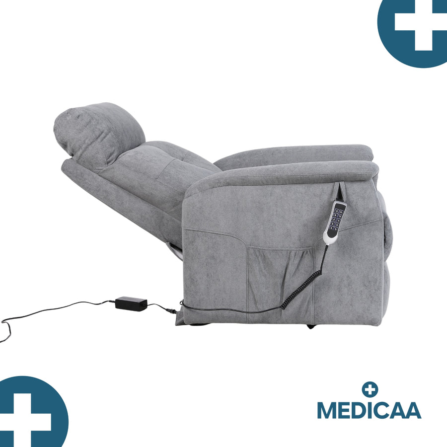 Fauteuil relax releveur 5 fonctions (4 moteurs) – Raymond – Gris
