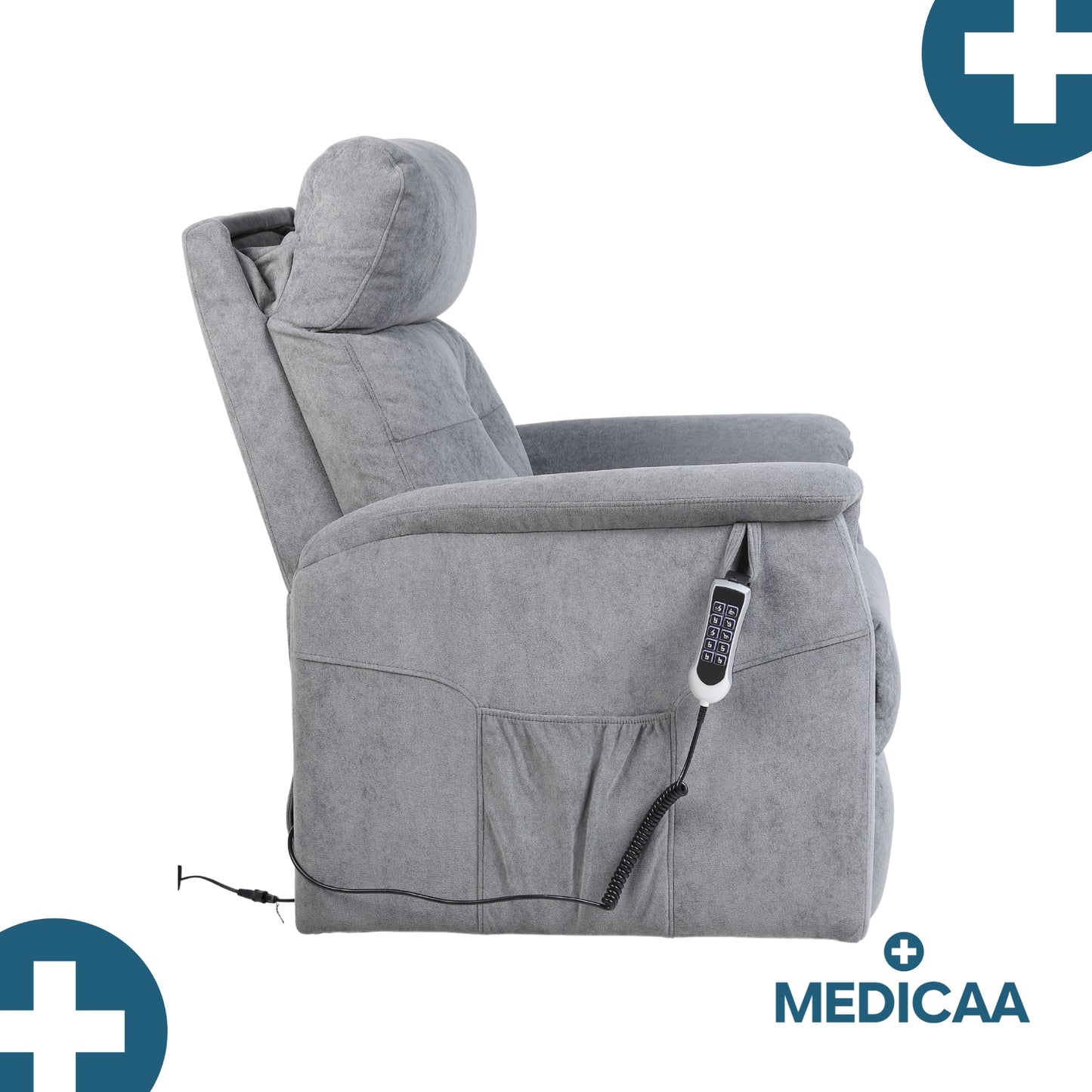 Fauteuil relax releveur 5 fonctions (4 moteurs) – Raymond – Gris