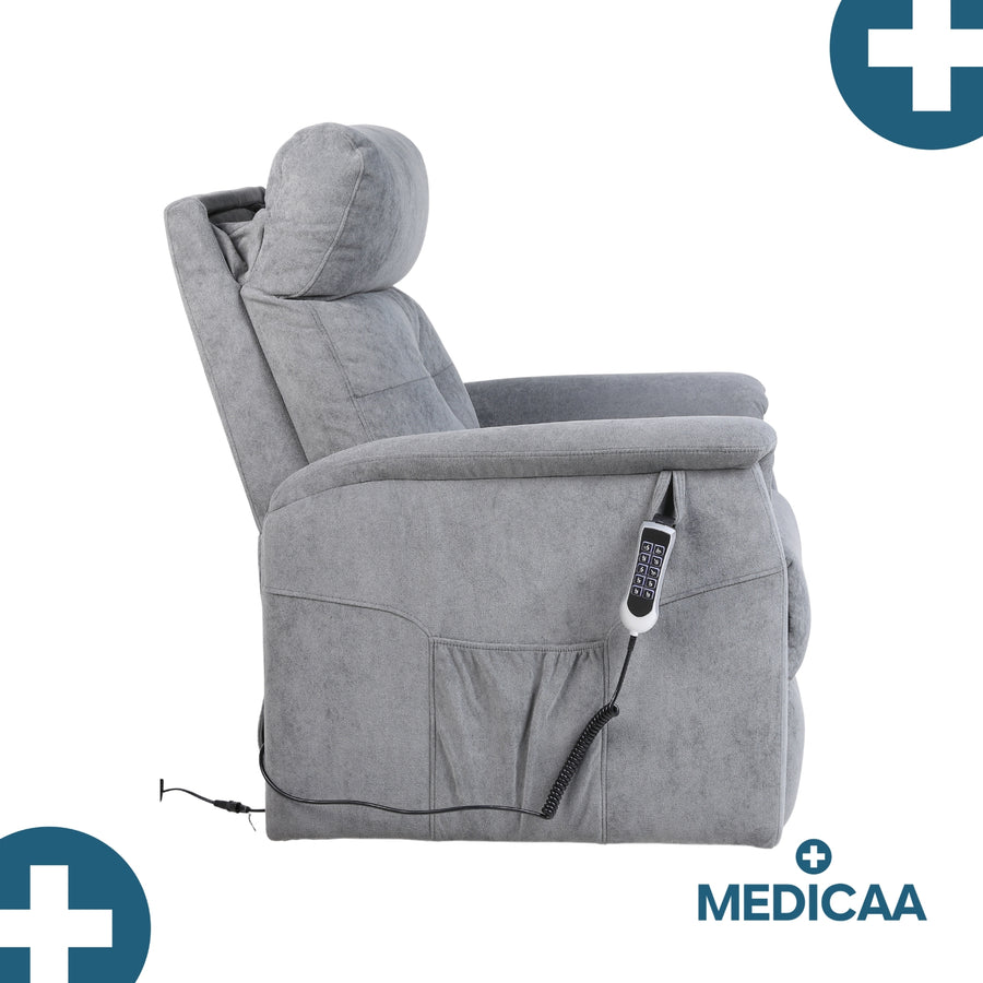 Fauteuil relax releveur 5 fonctions (4 moteurs) – Raymond – Gris