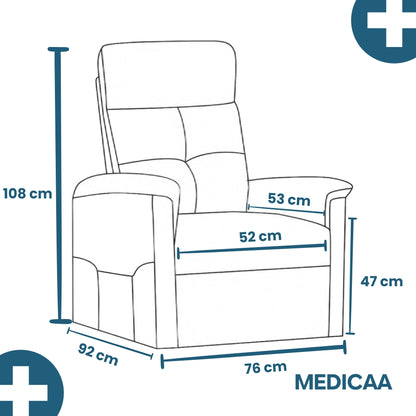 Fauteuil relax releveur 5 fonctions (4 moteurs) – Raymond – Gris