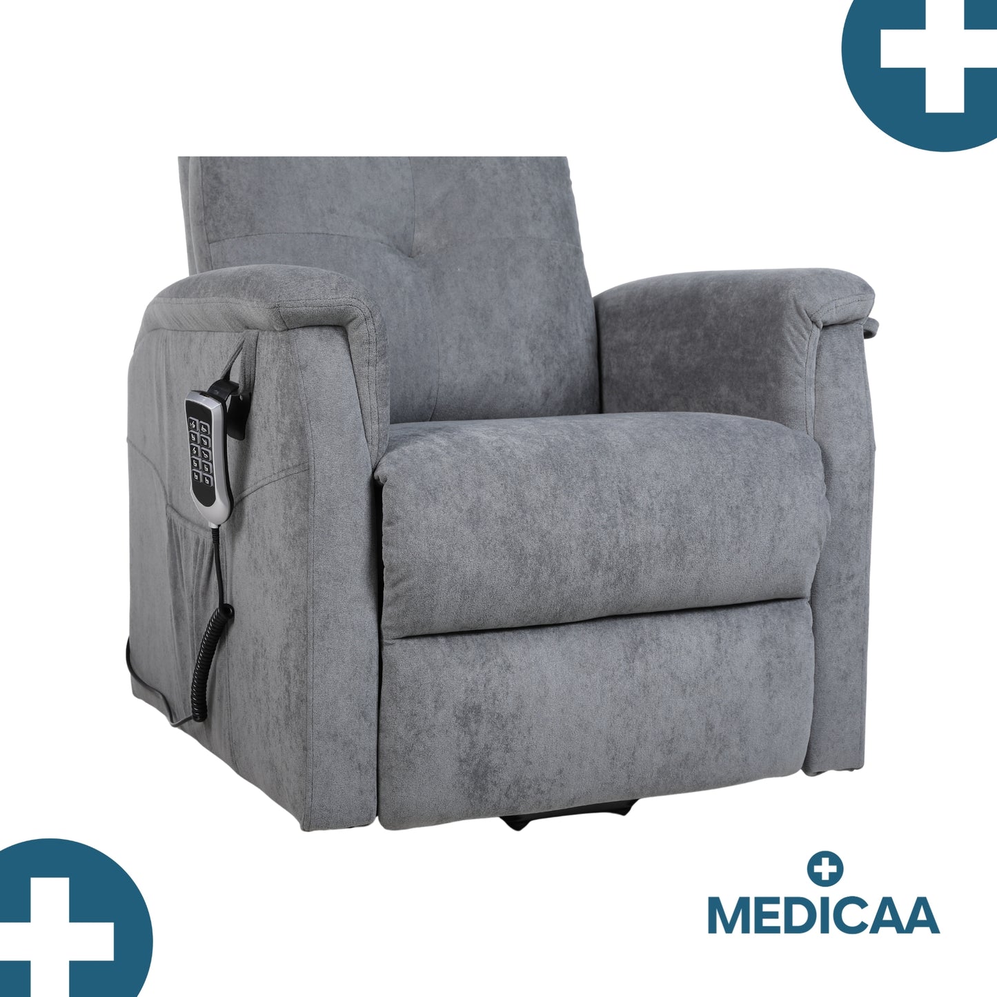 Fauteuil relax releveur 5 fonctions (4 moteurs) – Raymond – Gris