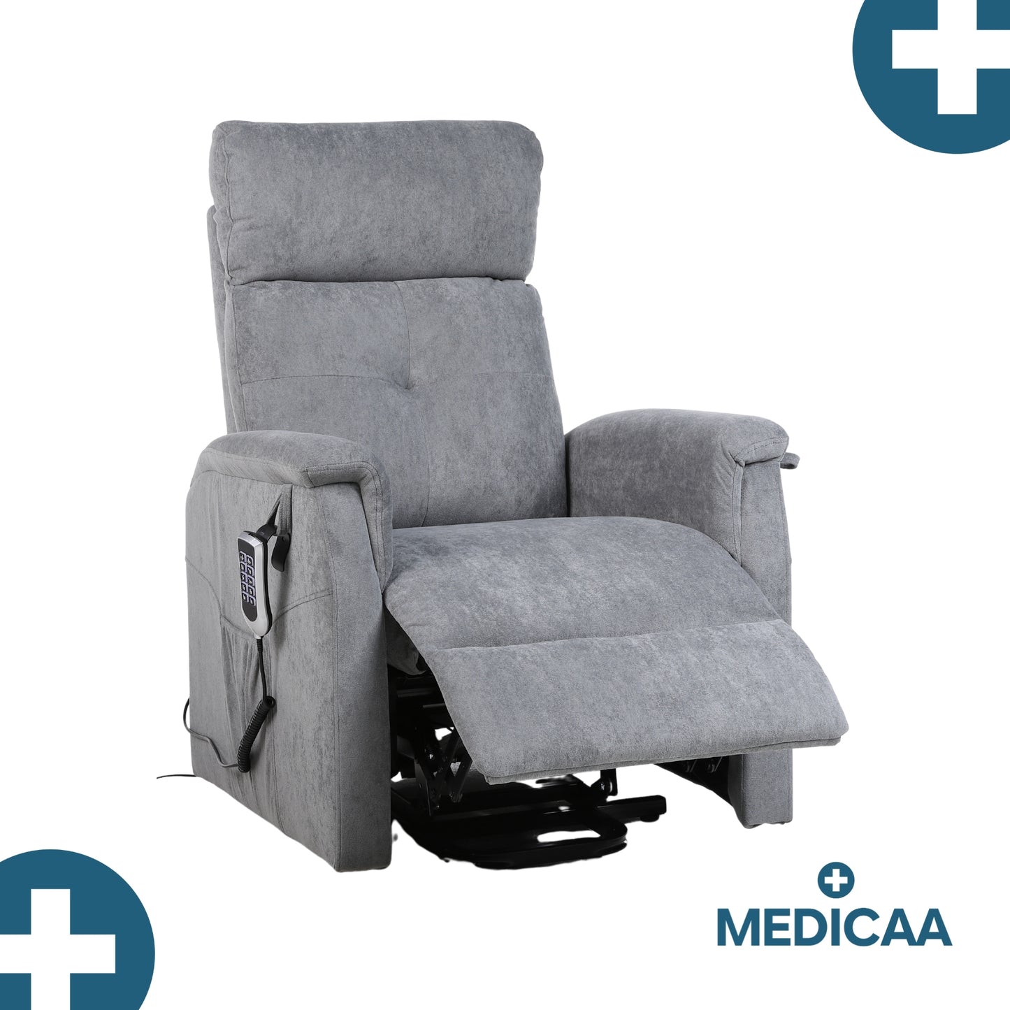 Fauteuil relax releveur 5 fonctions (4 moteurs) – Raymond – Gris