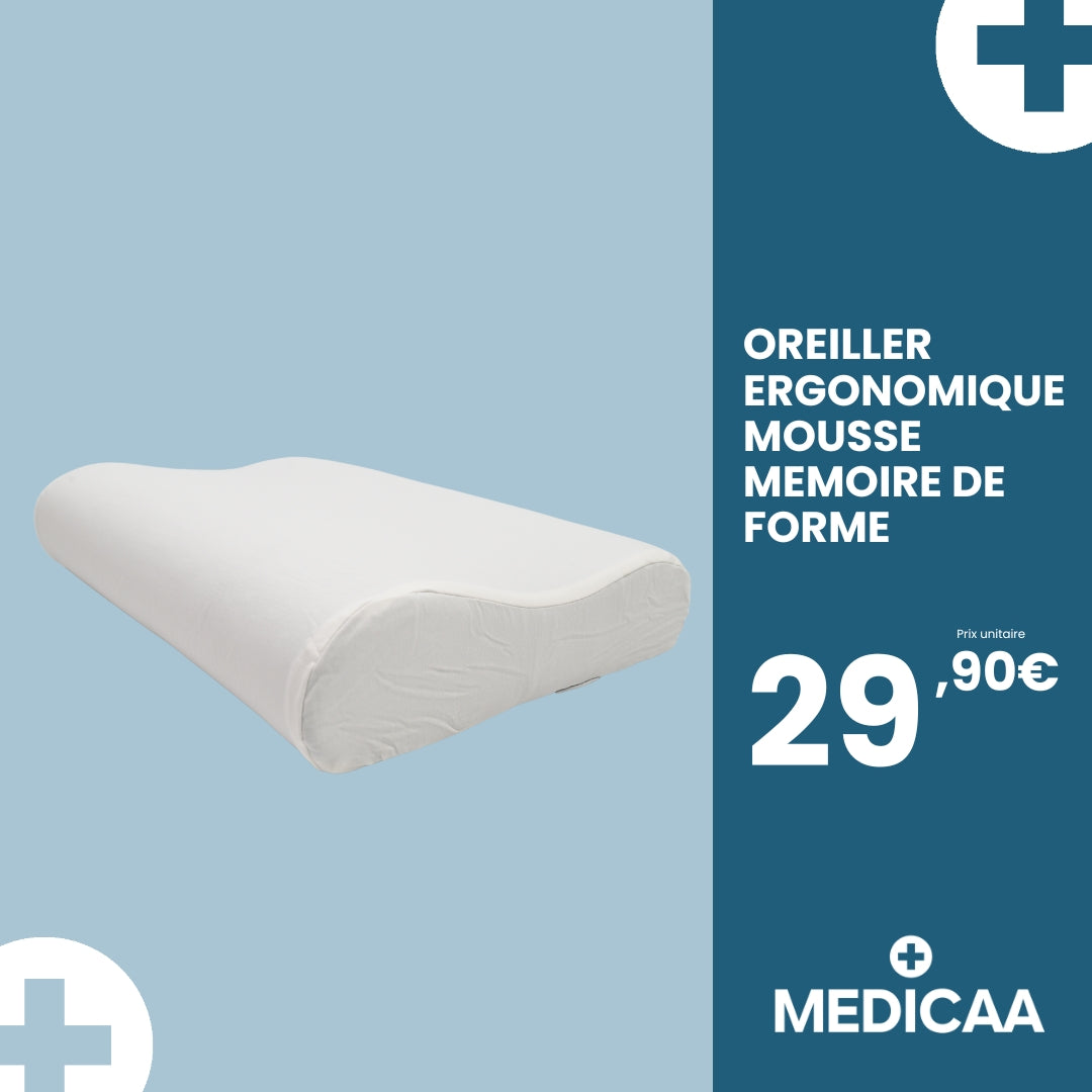 Oreiller Ergonomique en Mousse à Mémoire de Forme 55 x 35 x 11 cm